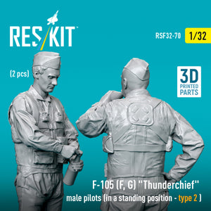 RESKIT RSF32-0069 F-105 (F, G) &amp;quot;Thunderchief&amp;quot; male pilots (in a standing position - type 1) (2 pcs) (3D Printed) 1/32 – image 3