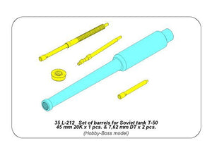 Aber 35L-212 Set of barrels for Soviet tank T-50 45 mm 20K x 1 pcs.; 7.62mm DT x 2pcs. (1/35) – Bild 8
