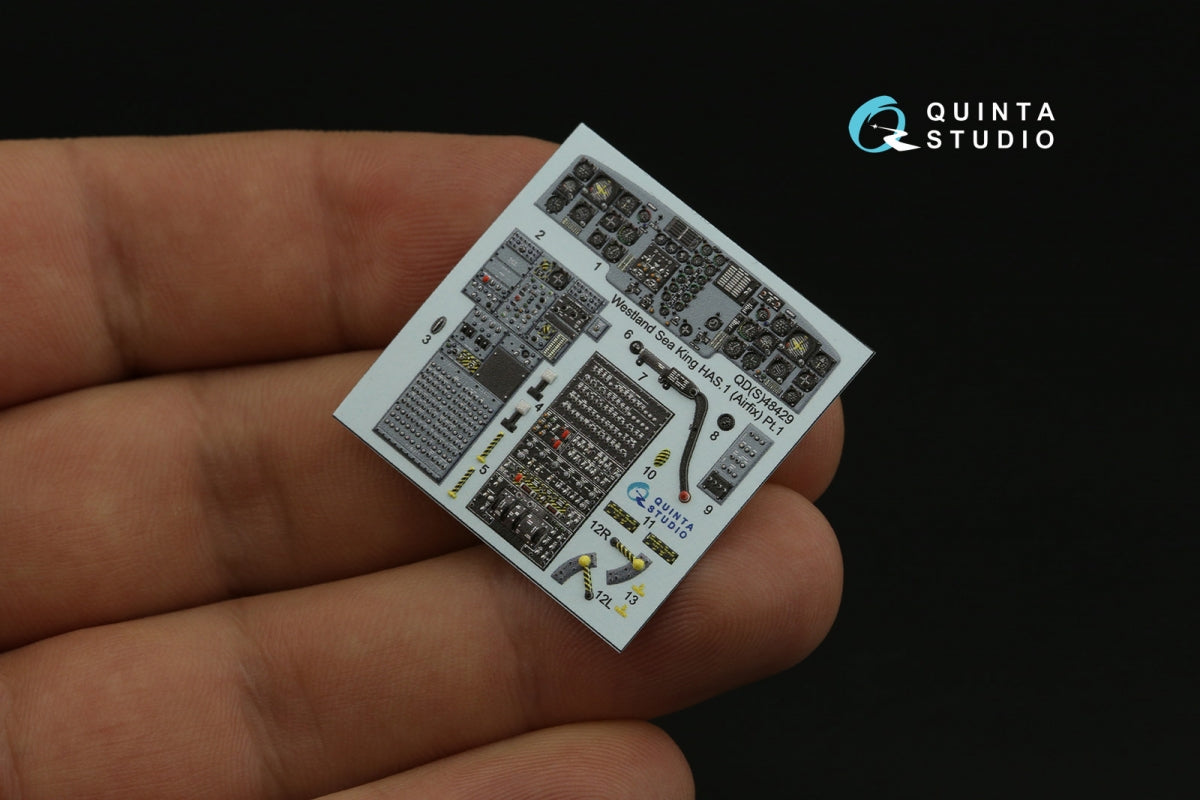 Quinta Studio QDS-48429 Westland Sea King HAS.1 3D-Printed &amp;amp; colored Interior on decal paper (Airfix) (Small version) 1/48 – image 3