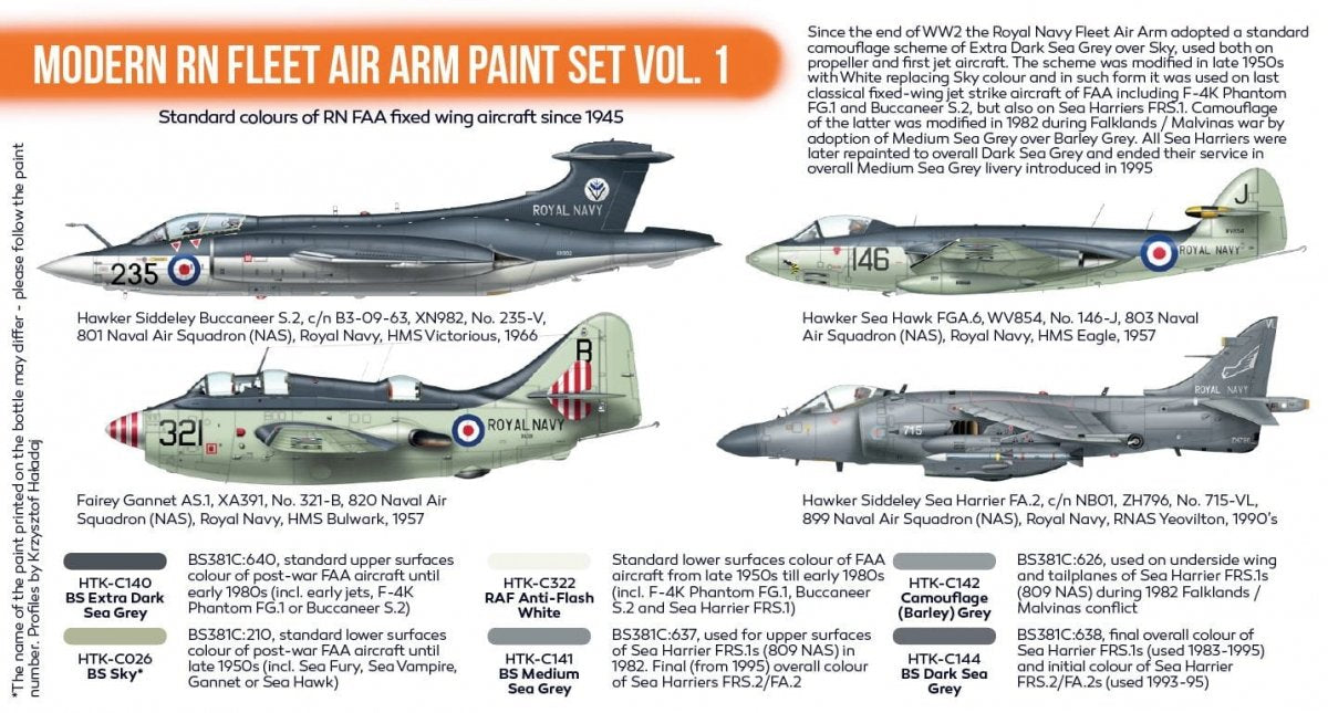 Hataka HTK-CS113 Modern RN Fleet Air Arm Paint Set Vol. 1 (6x17ml) – image 3