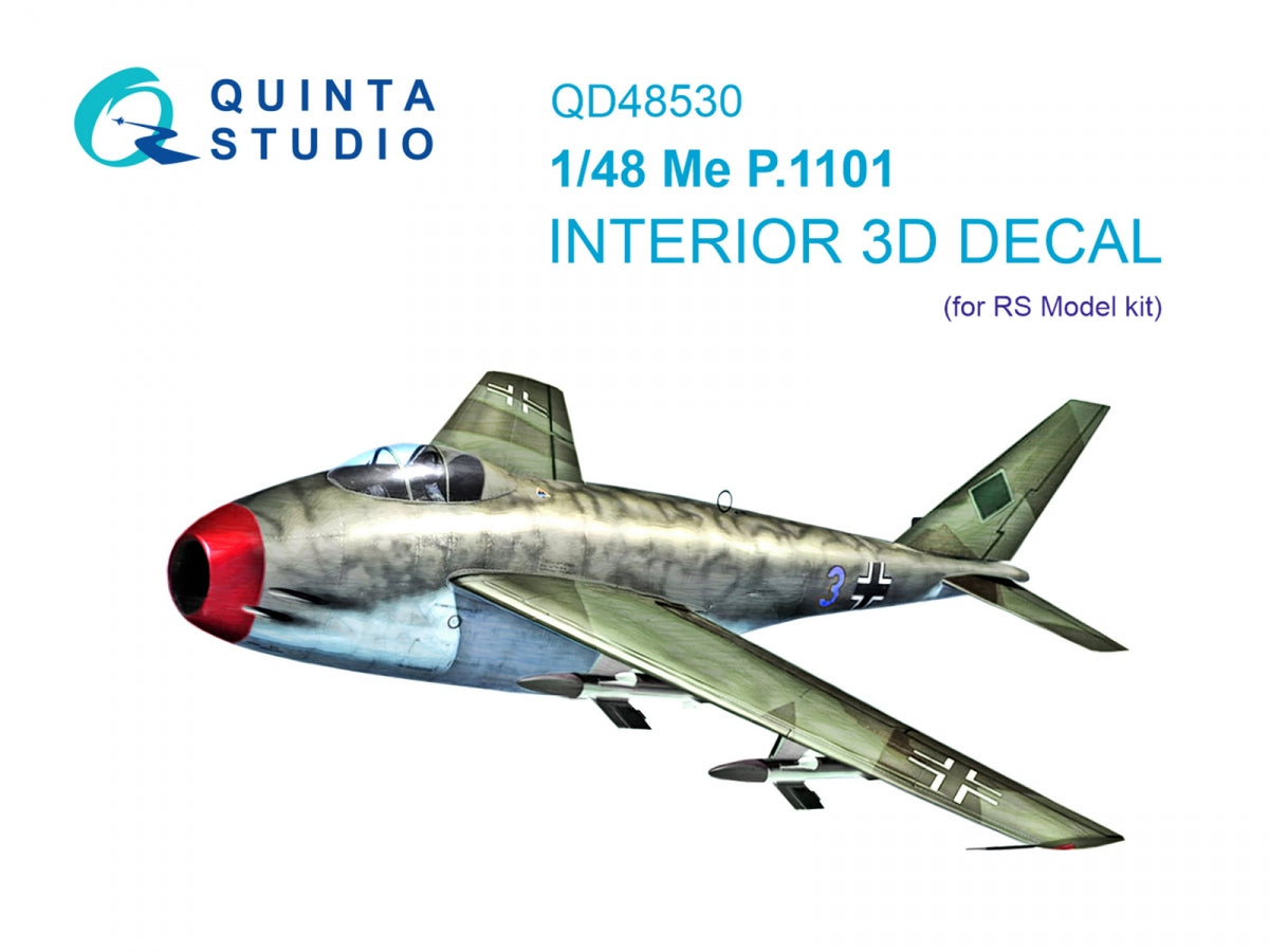 Quinta Studio QD48530 Me P.1101 3D-Printed &amp; colored Interior on decal paper (RS models) 1/48