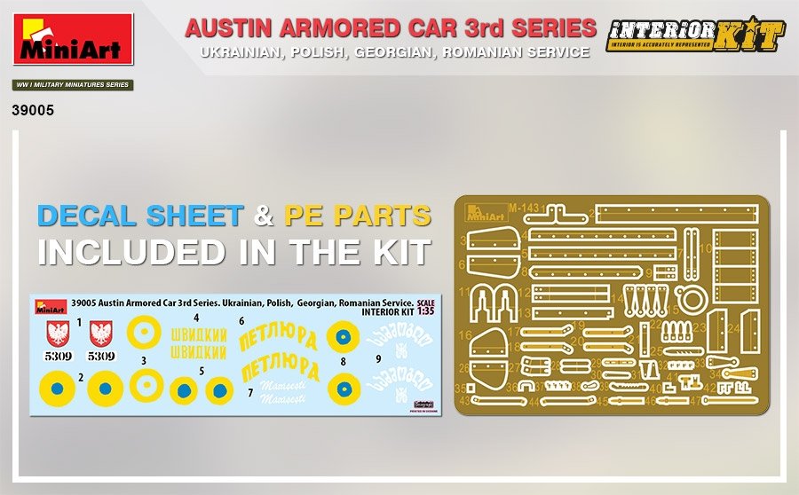 MiniArt 39005 AUSTIN ARMORED CAR 3rd SERIES: UKRAINIAN, POLISH, GEORGIAN, ROMANIAN SERVICE. INTERIOR KIT 1/35 – image 5