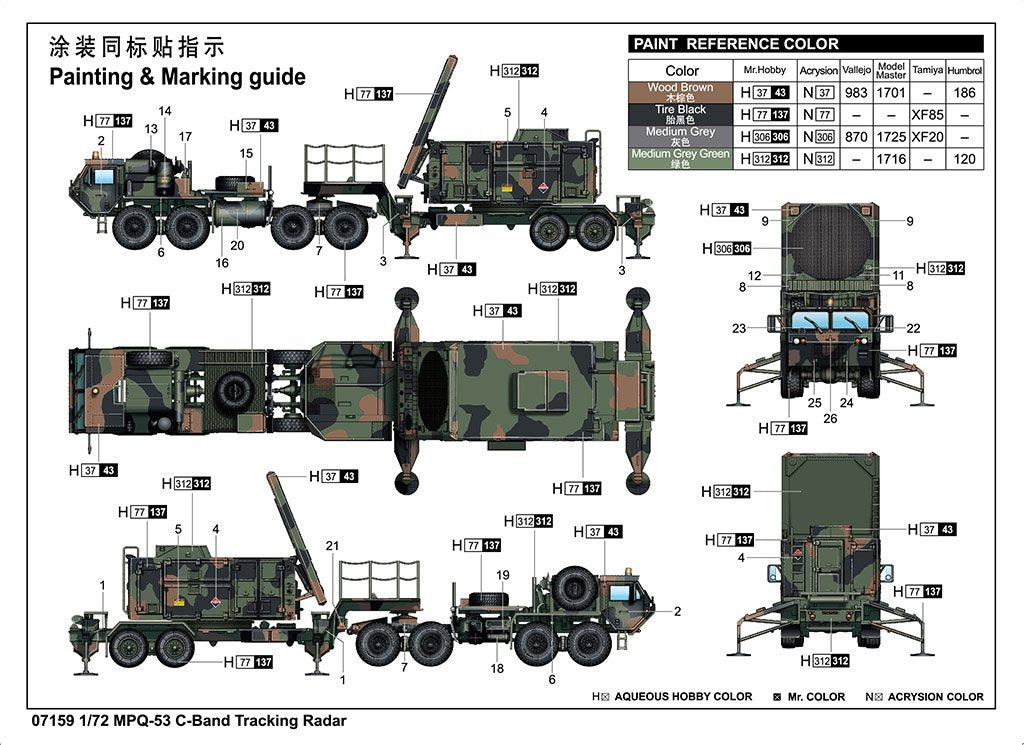 Trumpeter 07159 MPQ 53 C-Band Tracking Radar 1/72 – Bild 4