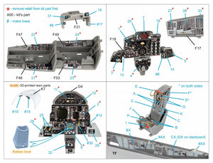 Quinta Studio QD+48341 F-4G early 3D-Printed &amp;amp; colored Interior on decal paper (Meng) (with 3D-printed resin parts) 1/48 – immagine 2