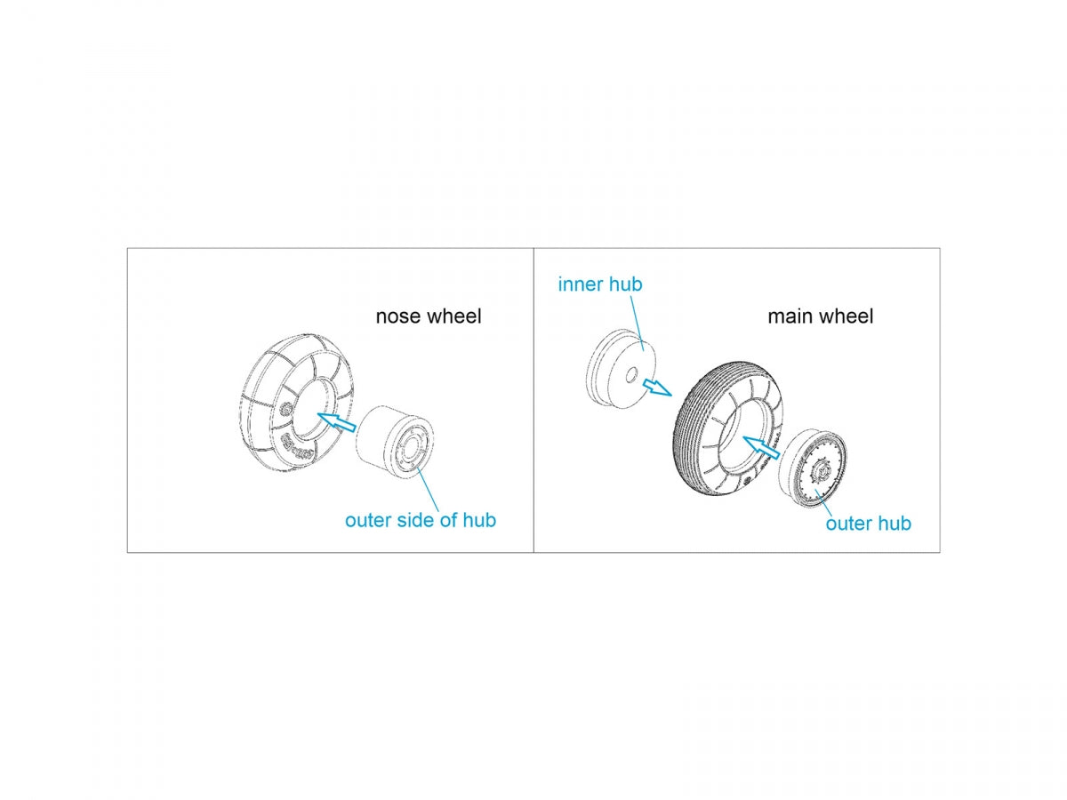 Quinta Studio QT48024 Ka-52 Wheels with separate hubs and weighted tires (Zvezda) 1/48 – obrázek 6