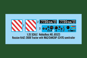 Hobby Boss 85523 Russian KrAZ-260B Tractor with MAZ/ChMZAP-5247G semitrailer 1/35 – obrázek 4