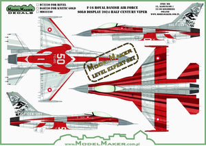 ModelMaker Decals D48230 F-16 Royal Danish Air Force, Solo Display 2024 Half Century Viper 1/48