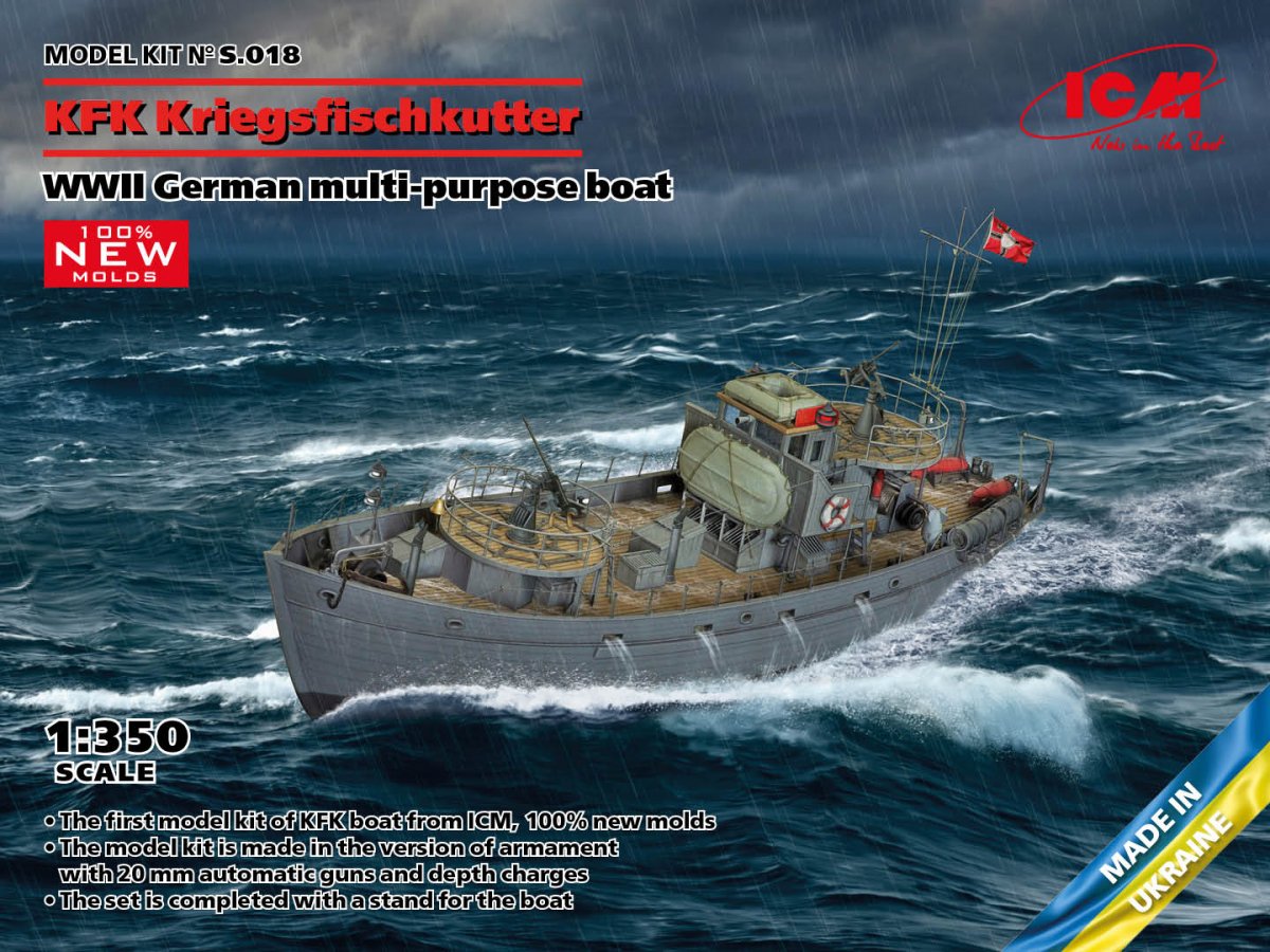 ICM S018 KFK Kriegsfischkutter WWII German multi-purpose boat 1/350 – image 2