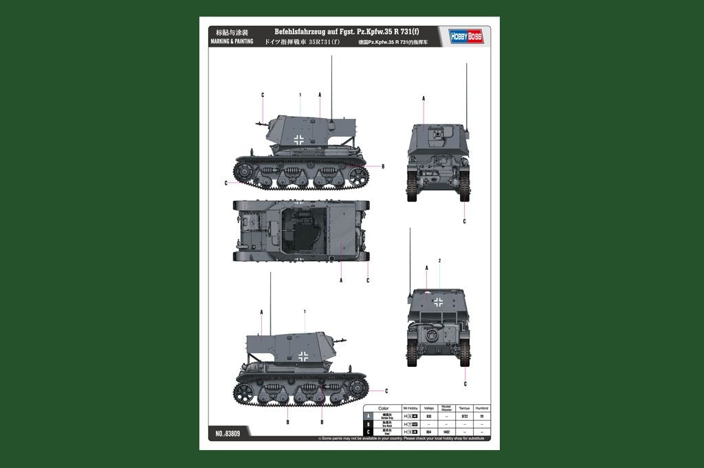 Hobby Boss 83809 Befehlsfahrzeug auf Fgst. Pz.Kpfw.35 R 731(f) 1/35 – image 2