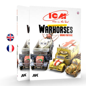 AK Interactive AK130011 ICM – HOW TO PAINT &amp;amp; WEATHER WW2 TRUCKS WARHORSES - English