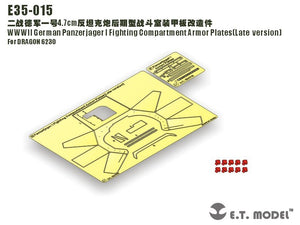 ET Model E35-015 WWII German Panzerjager I Fighting Compartment Armor Plates（Late version）(For DRAGON 6230) (1/35)
