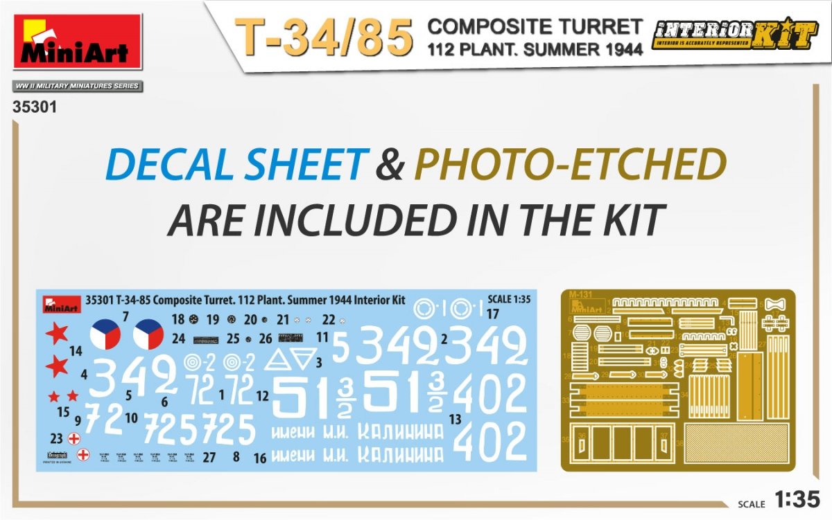 MiniArt 35301 T-34/85 COMPOSITE TURRET. 112 PLANT. SUMMER 1944 INTERIOR KIT 1/35 – Bild 2