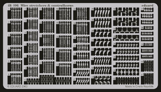 Eduard 48406 Tendeurs de câbles et cornes de commande 1/48