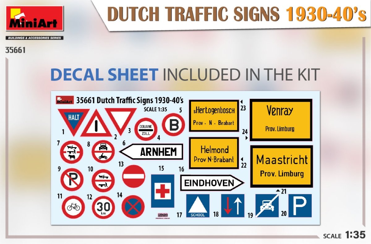 MiniArt 35661 DUTCH TRAFFIC SIGNS 1930-40&amp;#39;s 1/35 – immagine 2