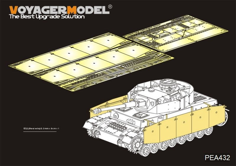 Voyager modèle PEA432 WWII allemand Pz.Kpfw.IV Ausf.G (LateProduction) Schurzen (pour Border 35001) 1/35