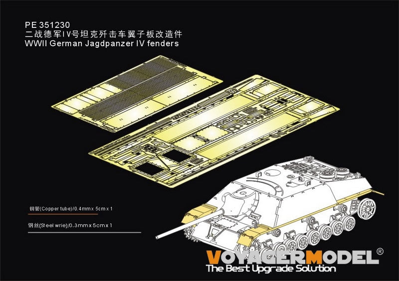 Garde-boues Voyager Model PE351230 pour Jagdpanzer IV allemand de la Seconde Guerre mondiale, pour Border BT-016, échelle 1/35
