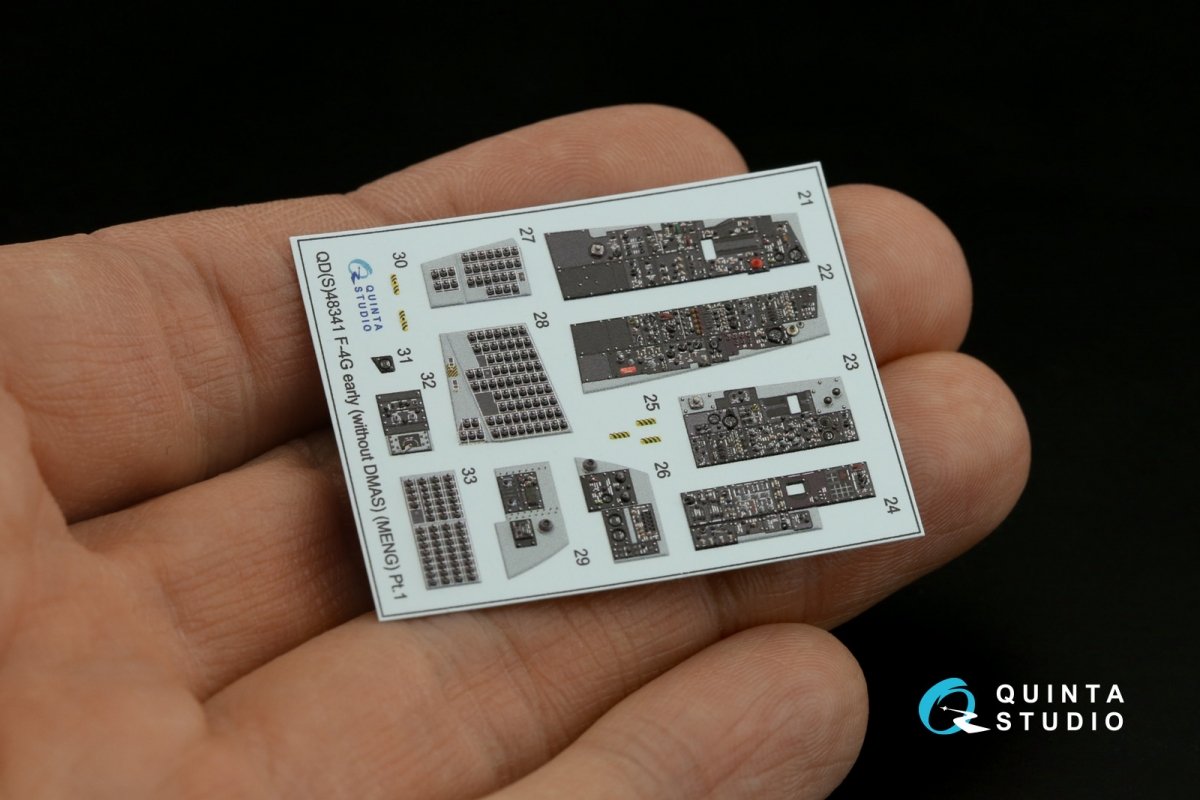 Quinta Studio QD+48341 F-4G early 3D-Printed &amp;amp; colored Interior on decal paper (Meng) (with 3D-printed resin parts) 1/48 – immagine 6