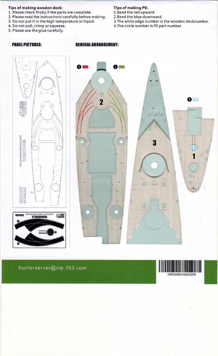 Wood Hunter W35085 French Battleship Strasbourg (Hobby Boss 86507) 1/350 – image 2