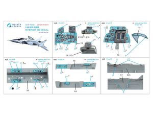 Quinta Studio QDS-48505 MiG-31BM 3D-Printed &amp;amp; colored Interior on decal paper (Hobby Boss) (Small version) 1/48 – image 2