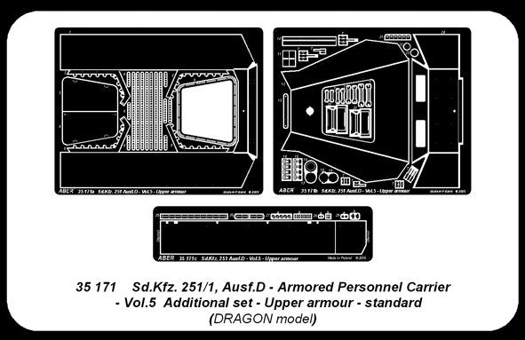 Aber 35171 Sd.Kfz.251/1 Ausf.D. part 5 upper armor (DRA) (1/35) – Bild 2