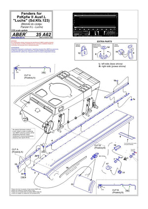 Aber 35A062 Fenders for Panzer II, Ausf.L - Luchs (1/35) – Bild 4