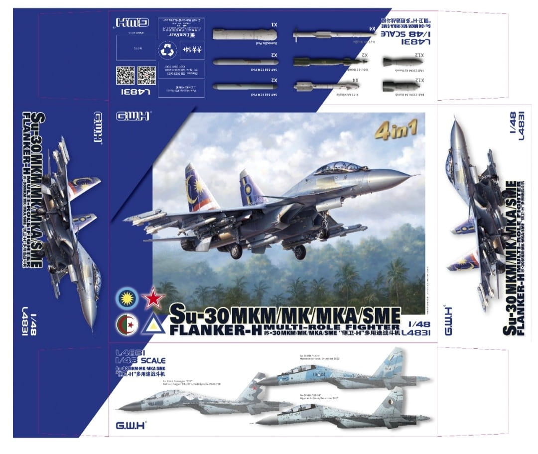 Great Wall Hobby L4831 Su-30 MKM / MK / MKA / SME &amp;#39;Flanker H&amp;#39; Multirole Fighter 4 In 1 1/48 – Bild 2