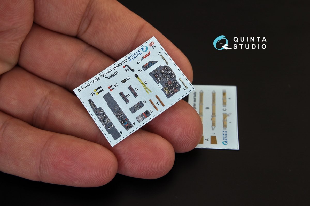 Quinta Studio QD48088 Me-262A 3D-Printed &amp;amp; colored Interior on decal paper (for Tamiya kit) 1/48 – Bild 4