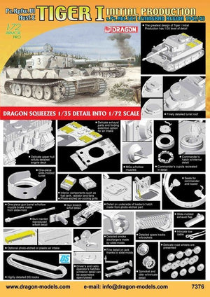 Dragon 7376 Tiger I, Initial Production s.Pz.Abt.502 Leningrad Region 1942/43 1/72 – imagen 2