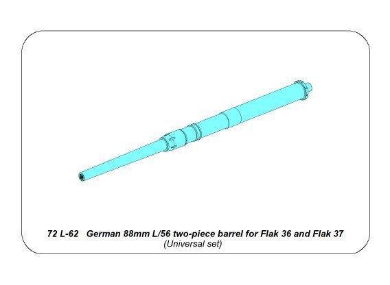 Aber 72L-62 German 88mm L/56 two-piece barrel for Flak 36/37 1/72 – image 10