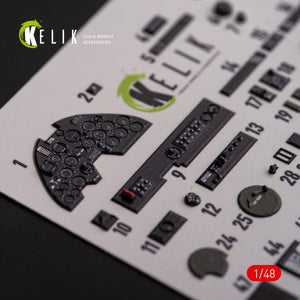 KELIK K48108 P-38F &amp;quot;Lightning&amp;quot; - interior 3D decals for Academy kit 1/48 – obrázek 2