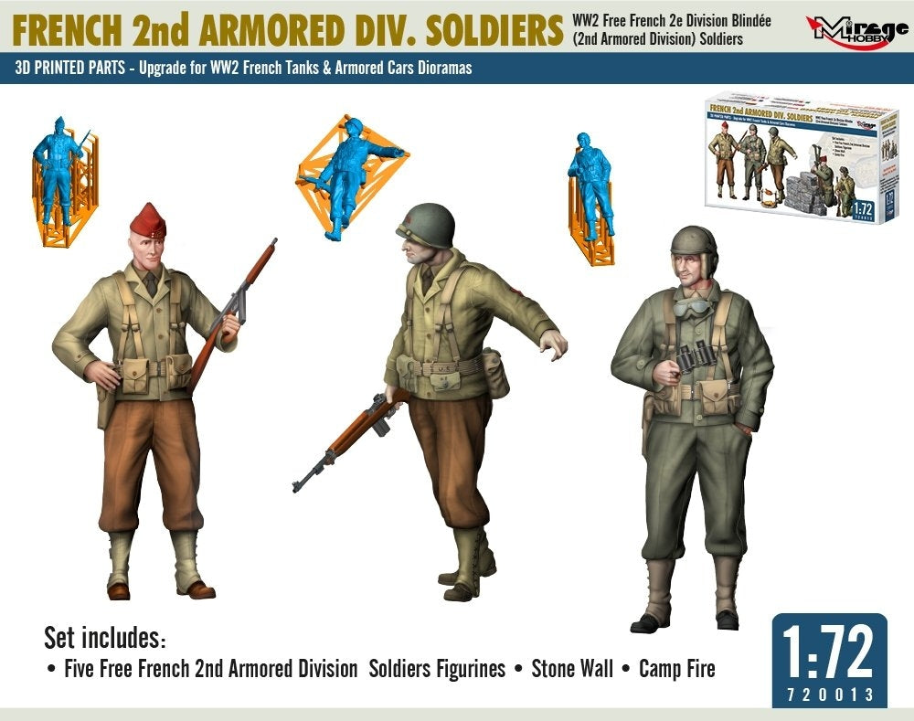 Mirage Hobby 720013 Soldats de la 2e Division Blindée française (Seconde Guerre mondiale) - Figurines au 1/72 – image 5