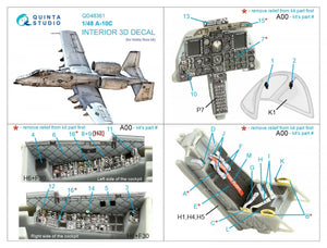 Quinta Studio QD48361 A-10C 3D-Printed &amp;amp; colored Interior on decal paper (Hobby Boss) 1/48 – obrázek 7