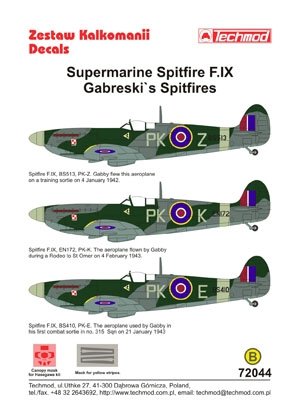 Techmod 72044 - Supermarine Spitfire F.IX (Gabreski&amp;#39;s Spitfires) (1/72) – image 2