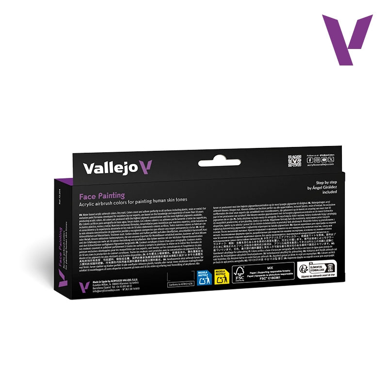 Vallejo 72204 Face Painting - Game Air Set - Fantasy Color Series - human skin tones 8x 18ml