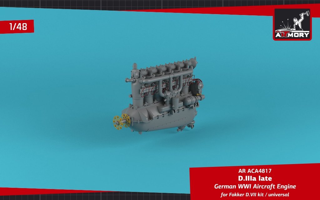 Armory Models ACA4817 German WWI Aircraft Engine mod. D.IIIa 1/48