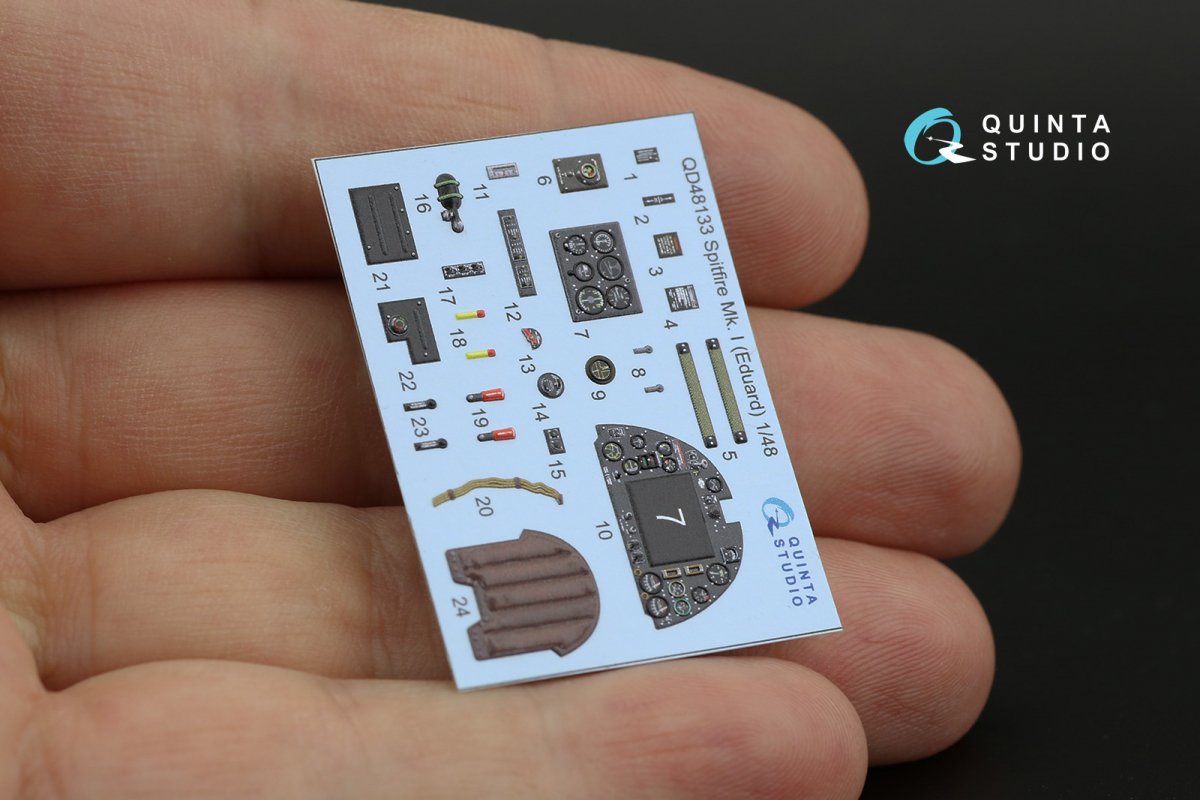 Quinta Studio QD48133 Spitfire Mk.I 3D-Printed &amp;amp; colored Interior on decal paper (Eduard) 1/48 – obrázek 9