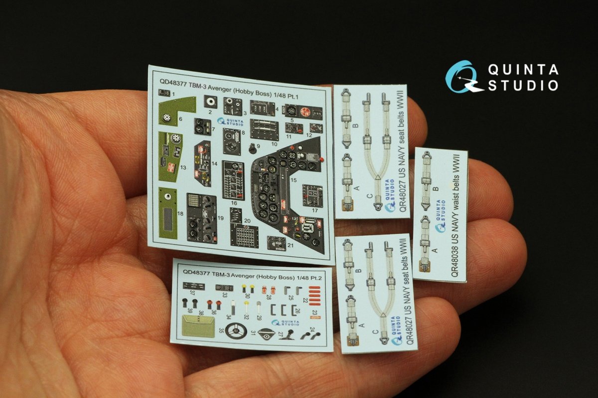 Quinta Studio QD48377 TBM-3 Avenger 3D-Printed &amp;amp; colored Interior on decal paper (Hobby Boss) 1/48 – image 7