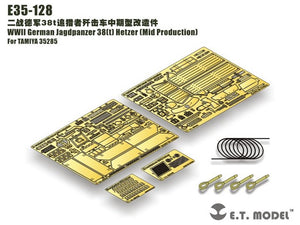ET modèle E35-128 Jagdpanzer allemand 38(t) Hetzer de la Seconde Guerre mondiale (production intermédiaire) (pour TAMIYA 35285) (1/35)