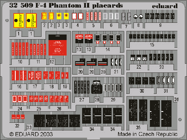 Plaques Eduard 32509 F-4 1/32 