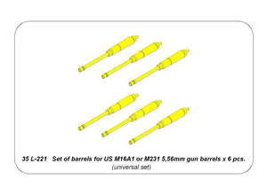 Aber 35L-221 Set of barrels for US M16A1 or M231 5.56mm gun barrels x 6 pcs. 1/35 – Bild 6