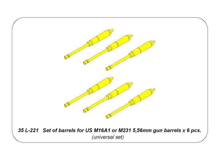 Aber 35L-221 Set of barrels for US M16A1 or M231 5.56mm gun barrels x 6 pcs. 1/35 – Bild 6