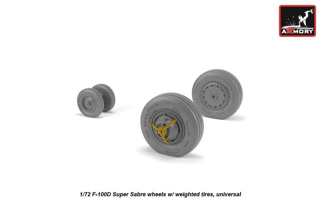 Armory Models AW72319 F-100D Super Saber wheels w/ weighted tires 1/72 – image 3