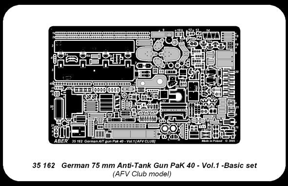 Aber 35162 German PaK40 anti-tank gun part 1 basic set (AFV) (1/35) – image 4