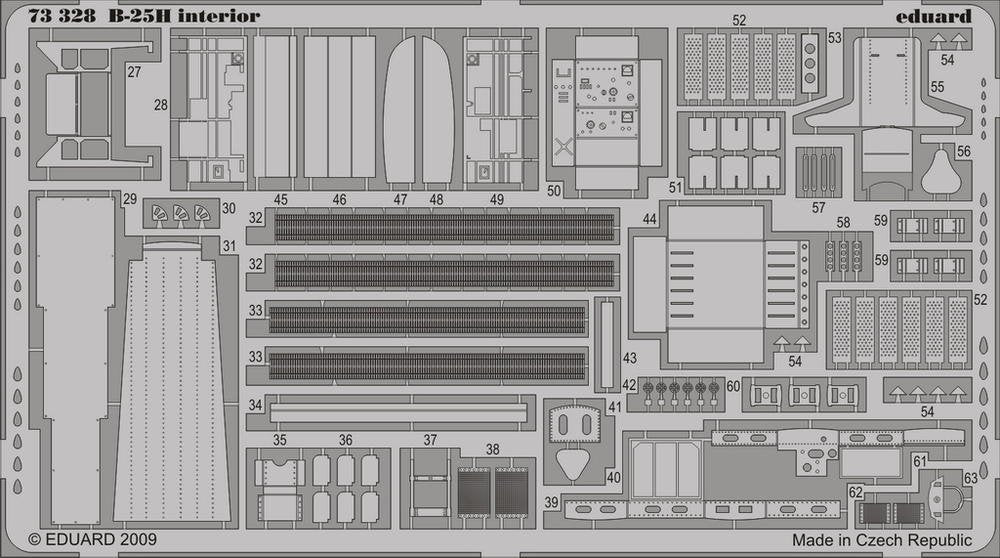 Eduard 73328 B-25H interior SA 1/72 HASEGAWA