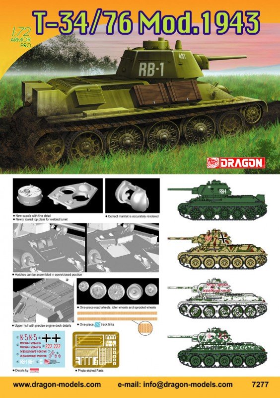 Dragon 7277 T-34/76 Mod.1943 1/72 – Bild 2