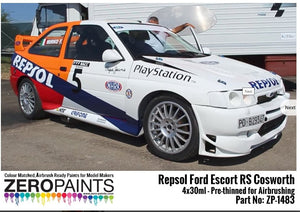 Coffret de peinture Zero Paints ZP-1483 Repsol Ford Escort RS Cosworth (4 x 30 ml)