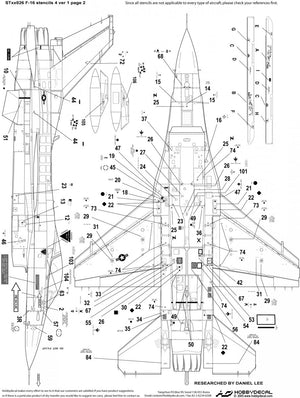 HobbyDecal ST32026V1 F-16 Stencils 4 ver 1 for 1/32 Academy kit – image 3