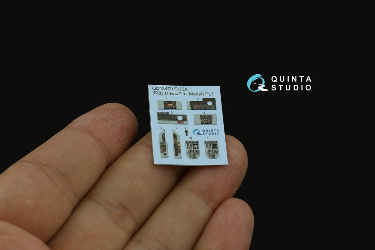 Quinta Studio QD48479 F-35A 3D-Printed &amp;amp; colored Interior on decal paper (Kitty Hawk/Zimi Model) 1/48 – image 5