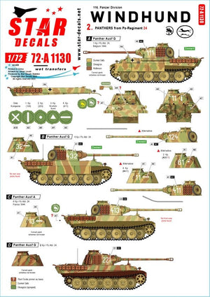 Star Decals 72-A1130 Windhund # 2. Panthers from Pz-Regiment 24 1/72