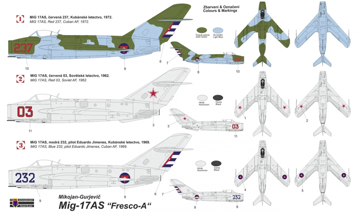 Kovozavody Prostejov KPM4825 MiG-17AS &amp;quot;Fresco-A&amp;quot; 1/48 – Bild 2